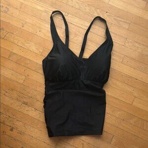 NWT Krista Elegant Black Women's Swim Tankini Top Black 2x